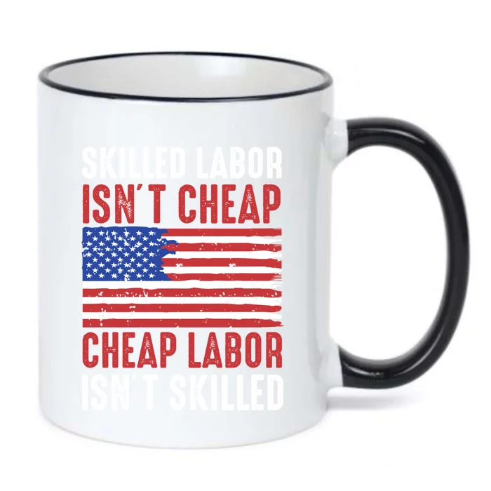 American Flag Skilled Labor Isnt Cheap Labor Day Gift Black Color Changing Mug