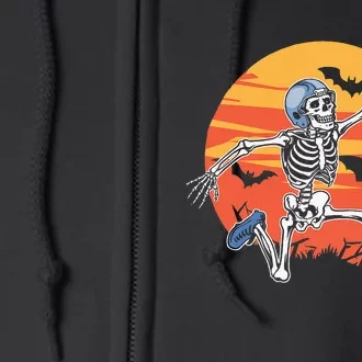 American Football Skeleton Player Halloween Full Zip Hoodie