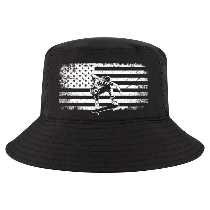 American Flag Skateboard - Skateboarder Skateboard Cool Comfort Performance Bucket Hat