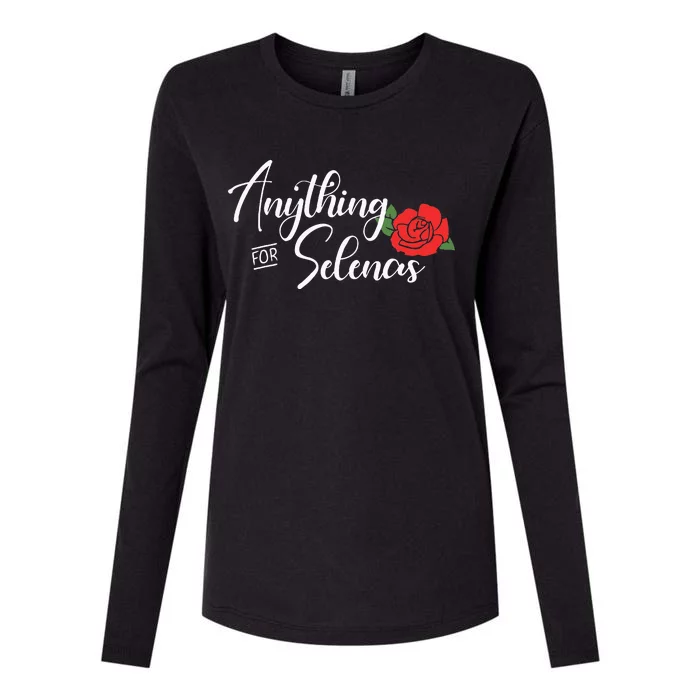 Anything For Selenas Womens Cotton Relaxed Long Sleeve T-Shirt