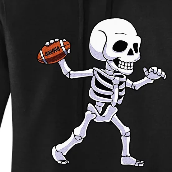 American Football Skeleton Halloween For Kids Women's Pullover Hoodie