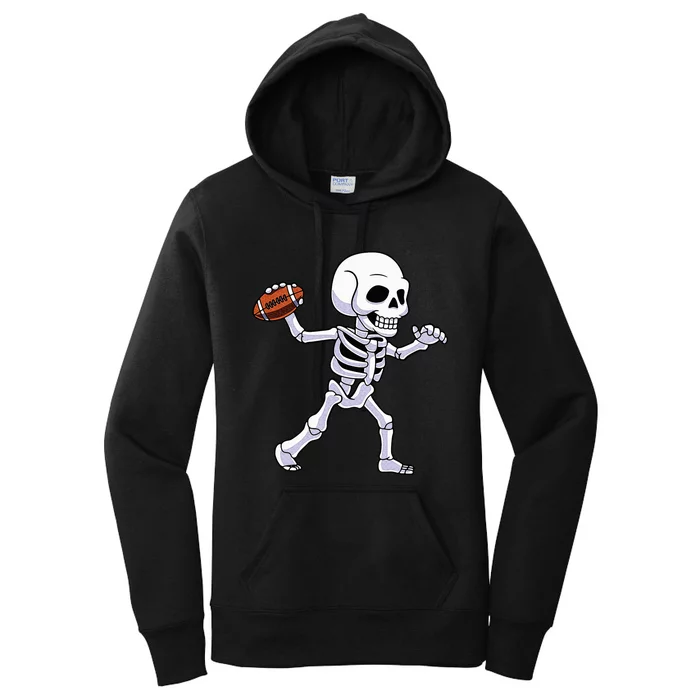 American Football Skeleton Halloween For Kids Women's Pullover Hoodie