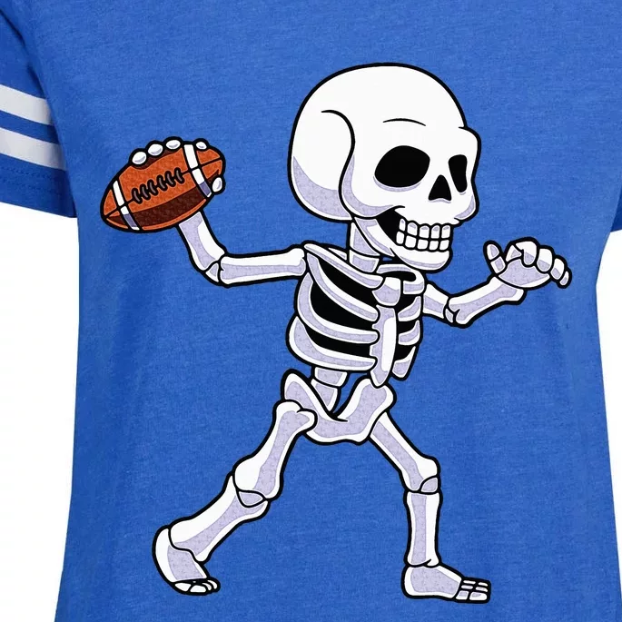 American Football Skeleton Halloween For Kids Enza Ladies Jersey Football T-Shirt