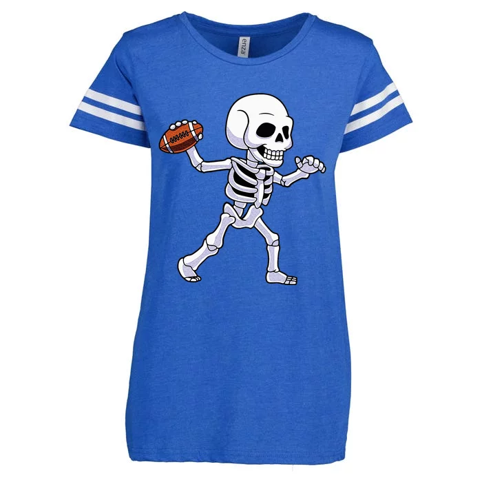 American Football Skeleton Halloween For Kids Enza Ladies Jersey Football T-Shirt