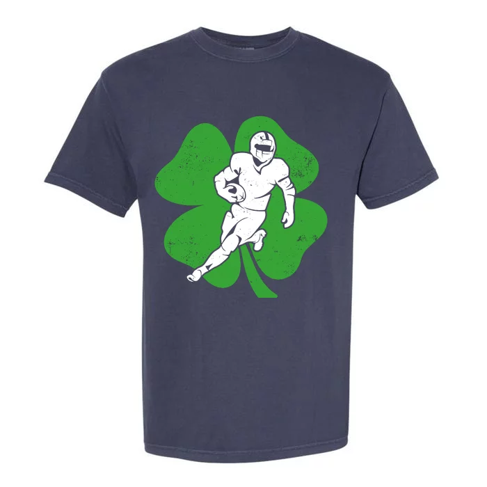 American Football Sports Shamrock St Patricks Day Garment-Dyed Heavyweight T-Shirt