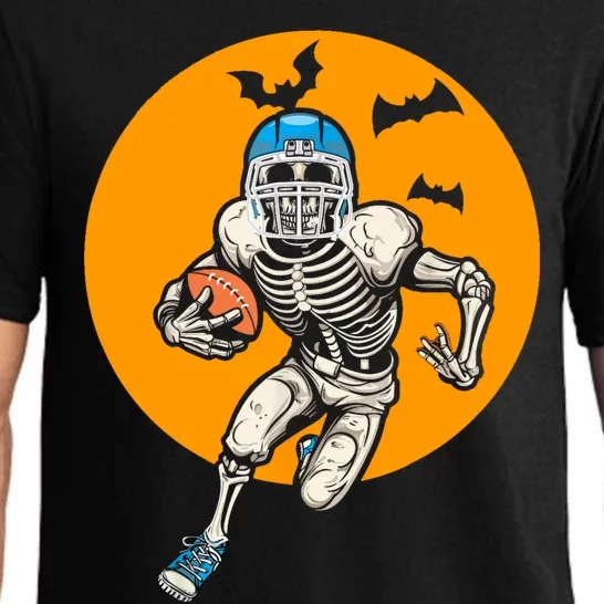 American Football Skeleton Halloween Football Fan Pajama Set