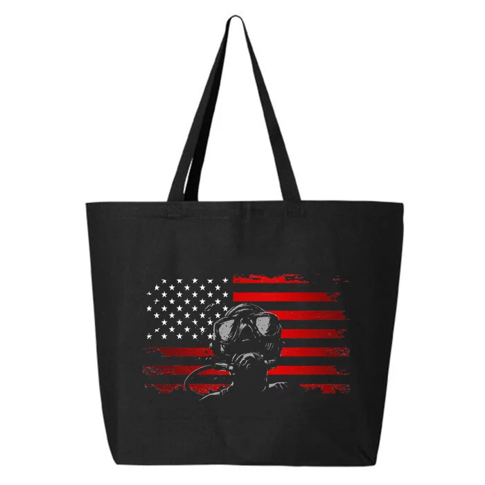 American Flag Scuba Diving Apparel Scuba Diving 25L Jumbo Tote