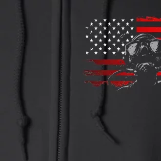 American Flag Scuba Diving Apparel Scuba Diving Full Zip Hoodie