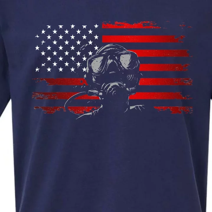 American Flag Scuba Diving Apparel Scuba Diving Sueded Cloud Jersey T-Shirt