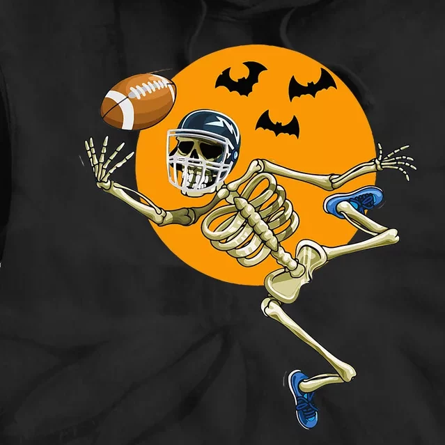 American Football Skeleton Halloween Football Fan Tie Dye Hoodie