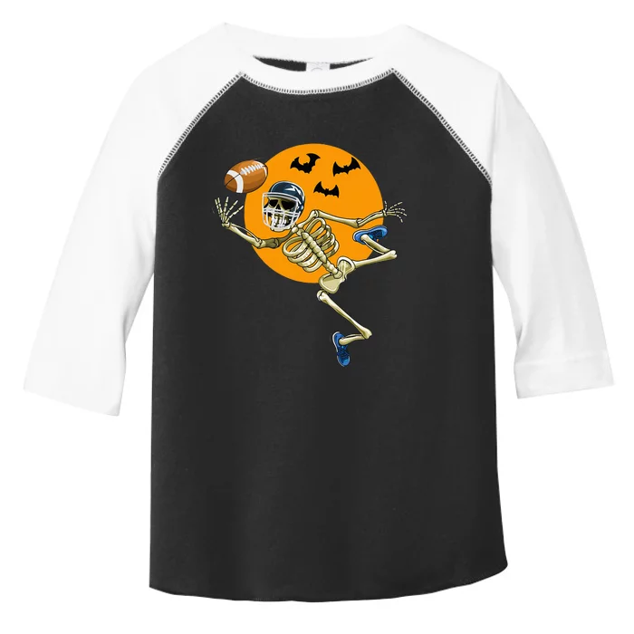 American Football Skeleton Halloween Football Fan Toddler Fine Jersey T-Shirt