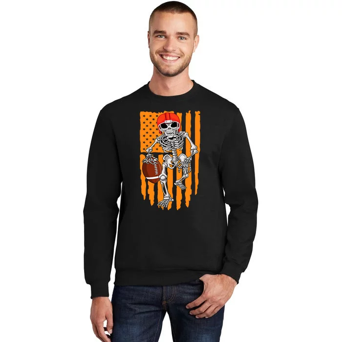 American Football Skeleton Halloween Football Fan Sweatshirt