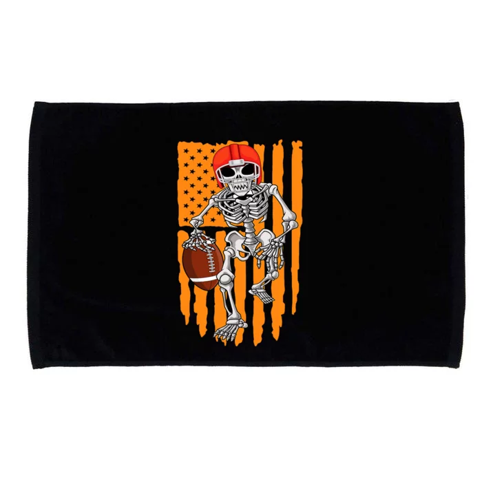 American Football Skeleton Halloween Football Fan Microfiber Hand Towel