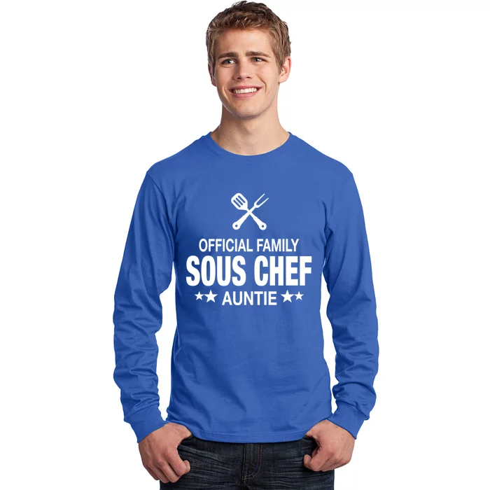 Auntie Family Sous Chef Funny Cooking Auntie Cute Gift Long Sleeve Shirt