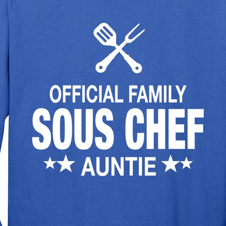 Auntie Family Sous Chef Funny Cooking Auntie Cute Gift Long Sleeve Shirt