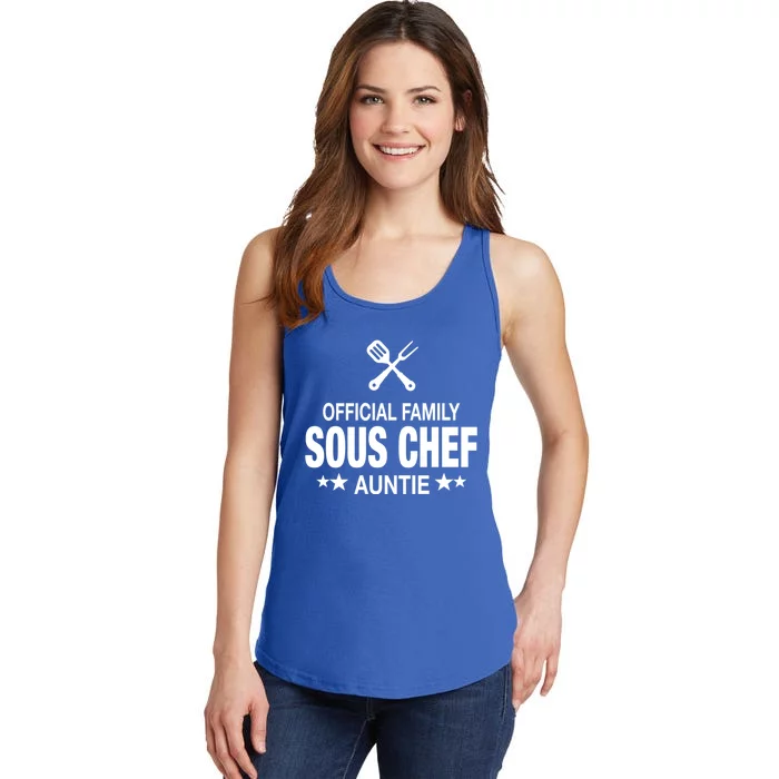 Auntie Family Sous Chef Funny Cooking Auntie Cute Gift Ladies Essential Tank