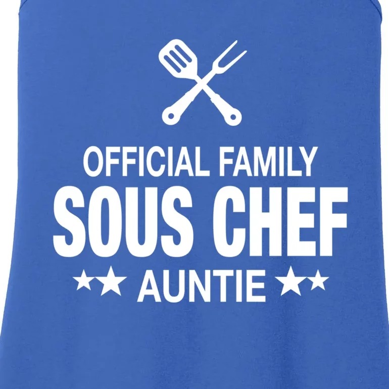 Auntie Family Sous Chef Funny Cooking Auntie Cute Gift Ladies Essential Tank