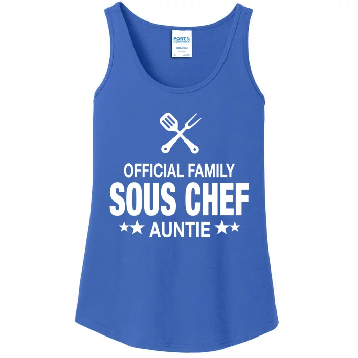 Auntie Family Sous Chef Funny Cooking Auntie Cute Gift Ladies Essential Tank