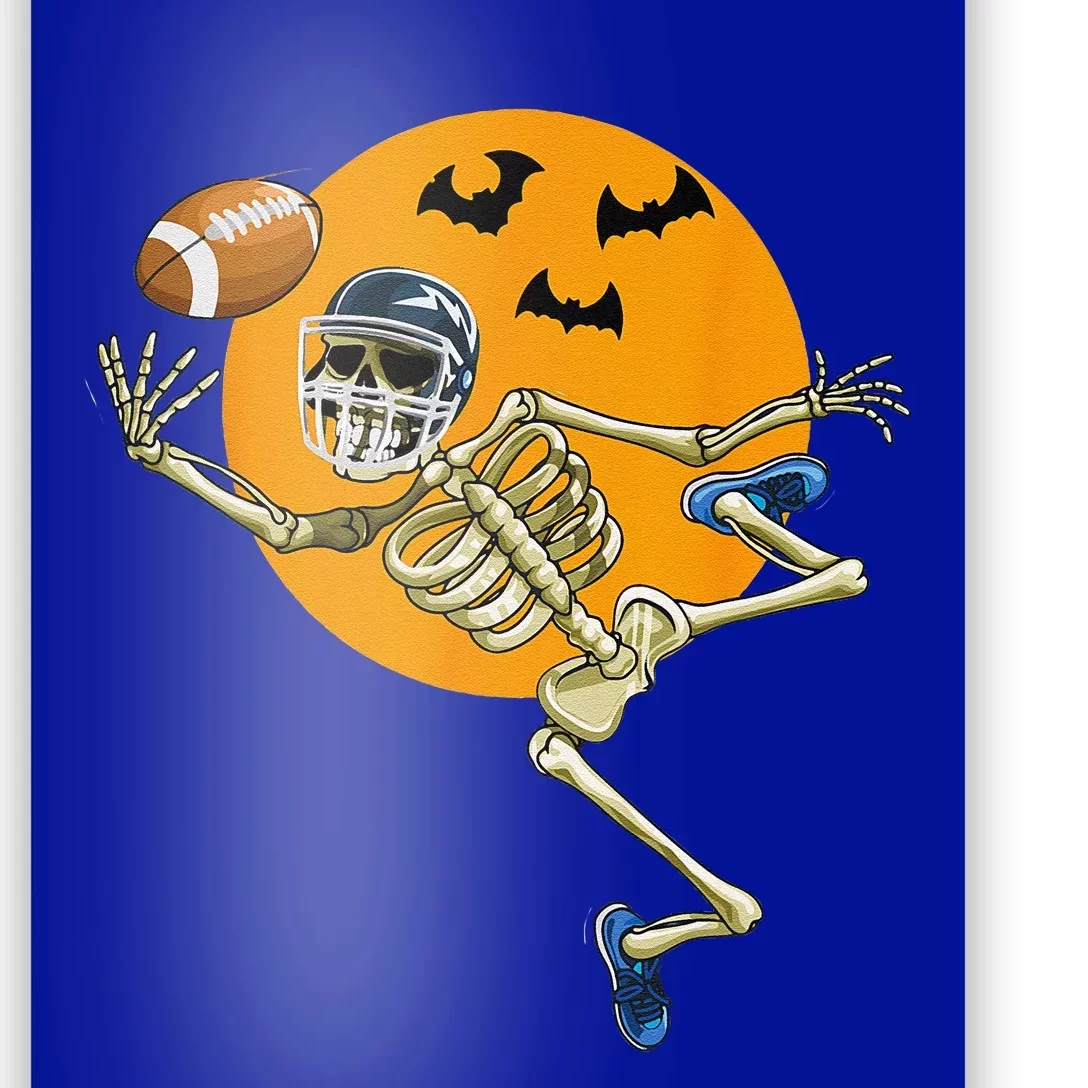 American Football Skeleton Halloween Football Fan Gift Poster