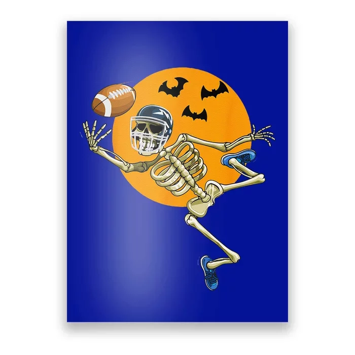 American Football Skeleton Halloween Football Fan Gift Poster