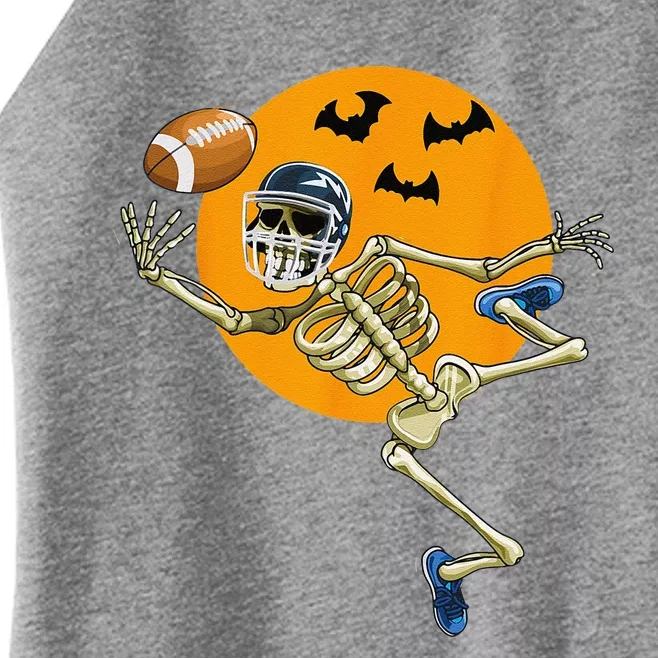 American Football Skeleton Halloween Football Fan Gift Women’s Perfect Tri Rocker Tank