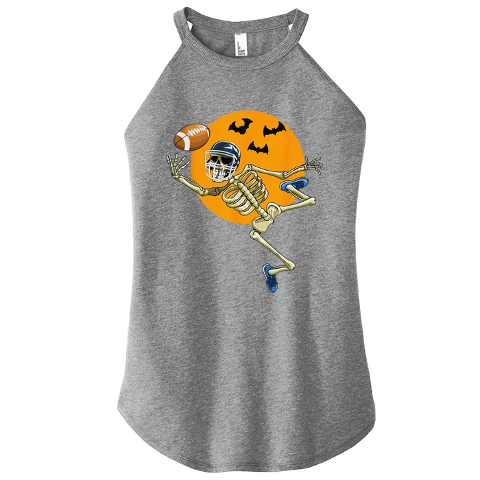 American Football Skeleton Halloween Football Fan Gift Women’s Perfect Tri Rocker Tank