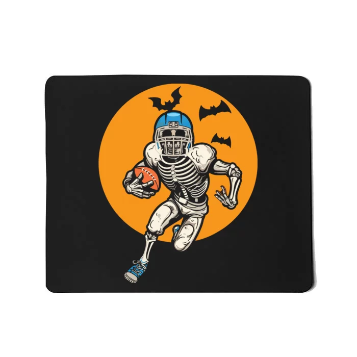 American Football Skeleton Halloween Football Fan Mousepad