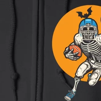 American Football Skeleton Halloween Football Fan Full Zip Hoodie