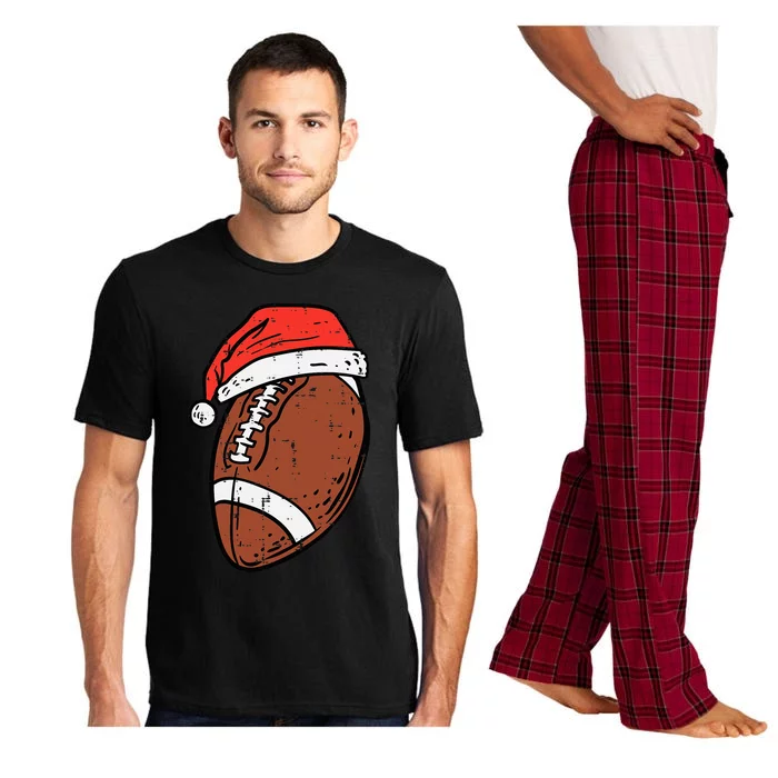 American Football Santa Hat Sports Christmas Xmas Pajama Set