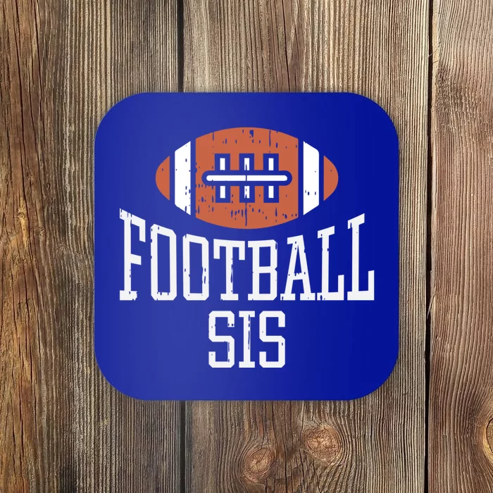 American Football Sis Vintage Gridiron Sports Lover Sister Gift Coaster