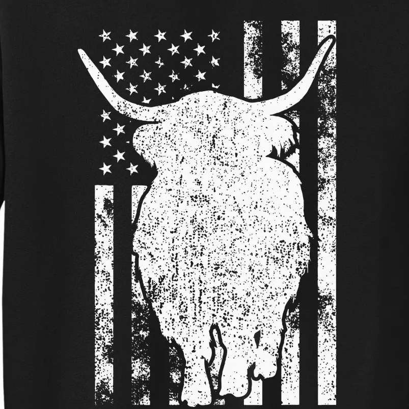 American Flag Scottish Highland Cow For Cattle Farmer Sweatshirt