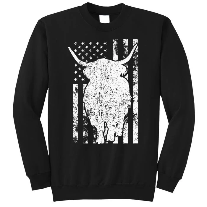 American Flag Scottish Highland Cow For Cattle Farmer Sweatshirt