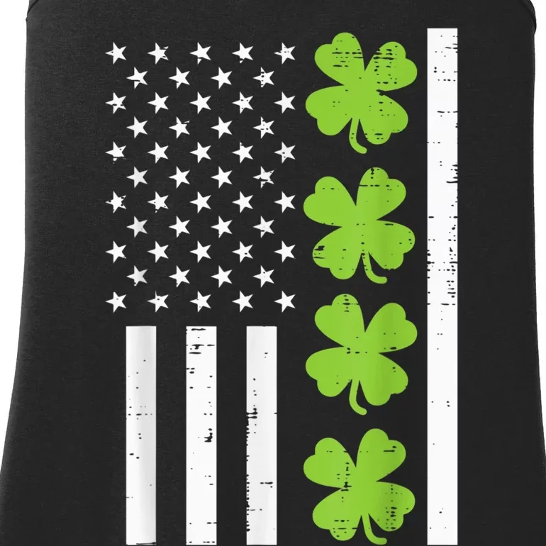 American Flag Shamrock St Patricks Day, St Patricks Day, Funny St Patricks Day, Ladies Essential Tank