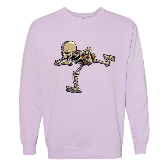 American Football Skeleton Halloween Football Fan Great Gift Garment-Dyed Sweatshirt