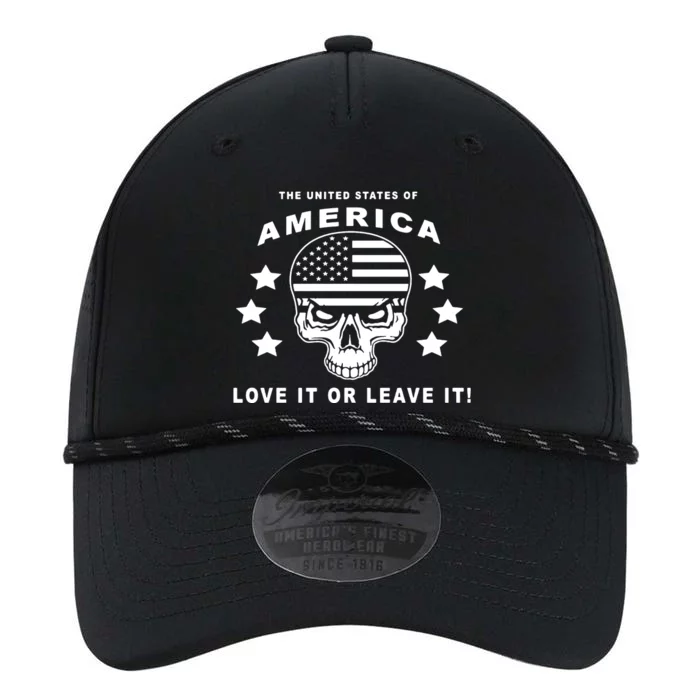 American Flag Skull Love It Or Leave Usa Performance The Dyno Cap