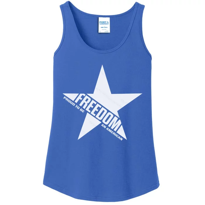 American Freedom Star Proud To Be An American Funny Gift Ladies Essential Tank