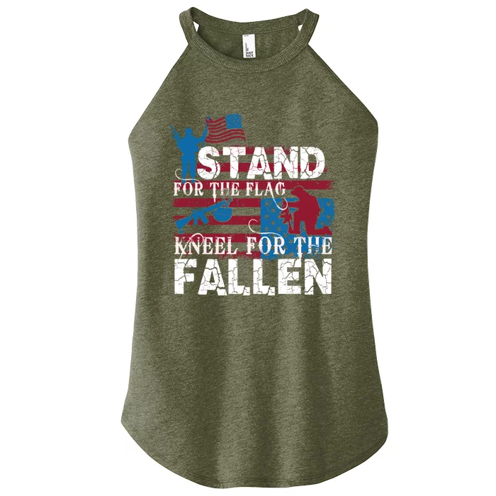 American Flag Stand For The Flag Knees For The Fallen Great Gift Women’s Perfect Tri Rocker Tank