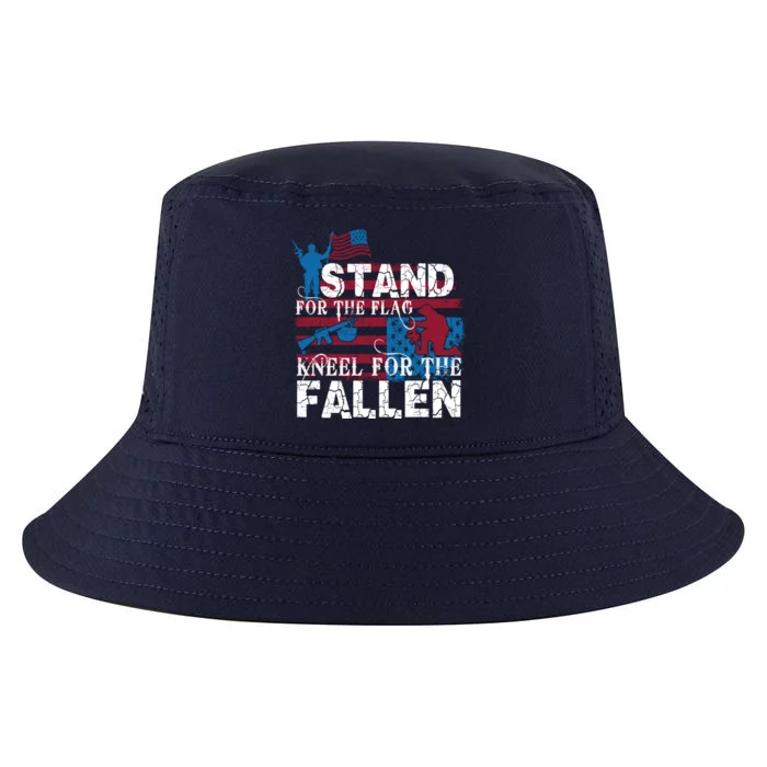 American Flag Stand For The Flag Knees For The Fallen Great Gift Cool Comfort Performance Bucket Hat