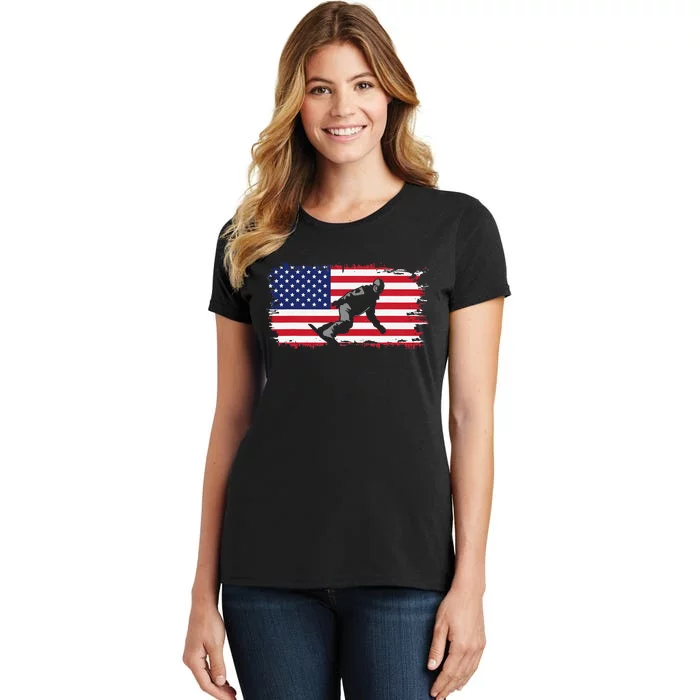 American Flag Snowboard Apparel Snowboarding Snowboard Women's T-Shirt