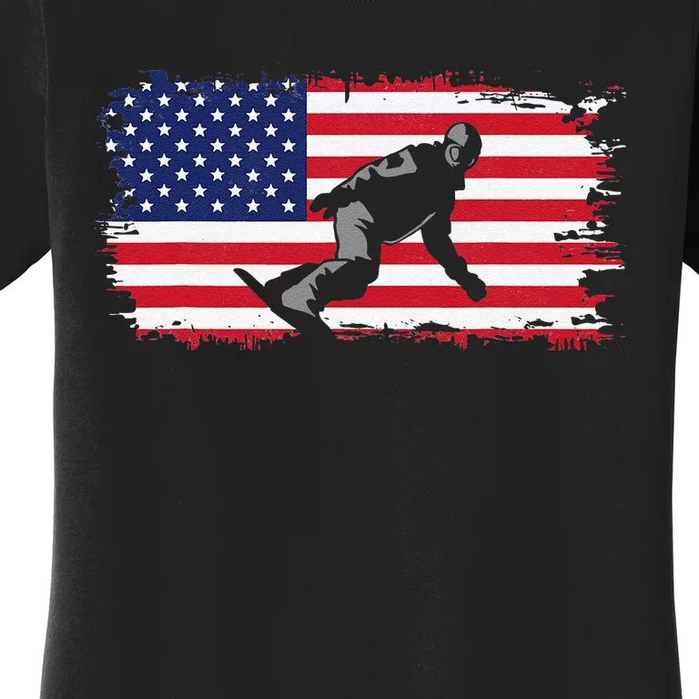 American Flag Snowboard Apparel Snowboarding Snowboard Women's T-Shirt