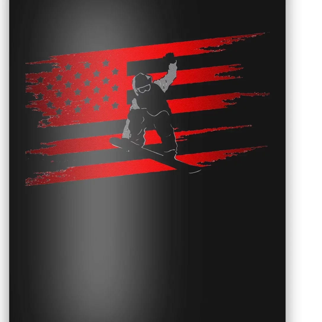 American Flag Snowboard Apparel Snowboarding Snowboard Poster