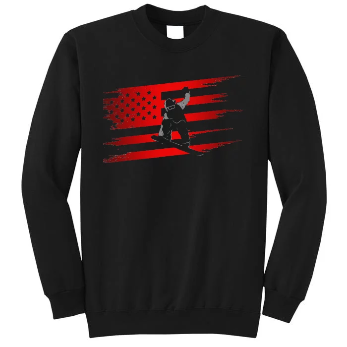 American Flag Snowboard Apparel Snowboarding Snowboard Tall Sweatshirt