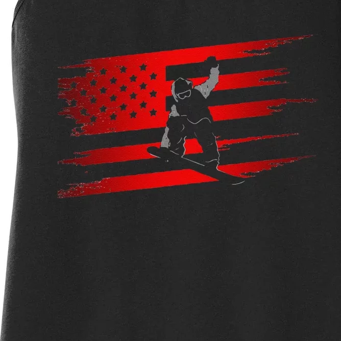 American Flag Snowboard Apparel Snowboarding Snowboard Women's Racerback Tank