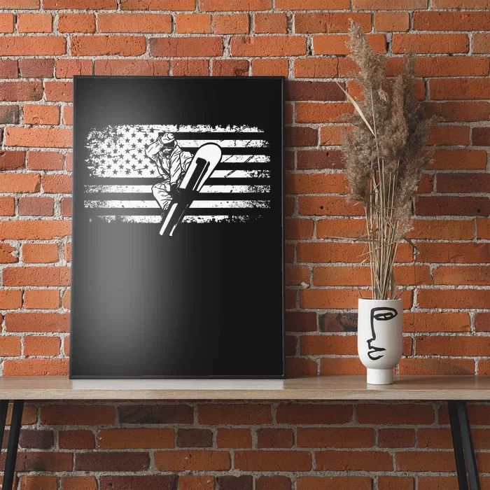 American Flag Snowboard Apparel Snowboarding Snowboard Poster