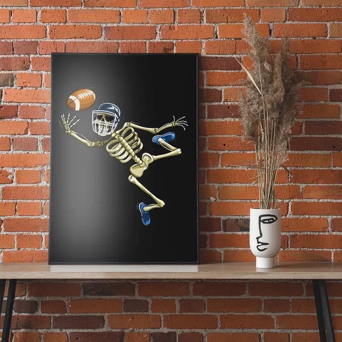 American Football Skeleton Halloween Men Football Fan Poster