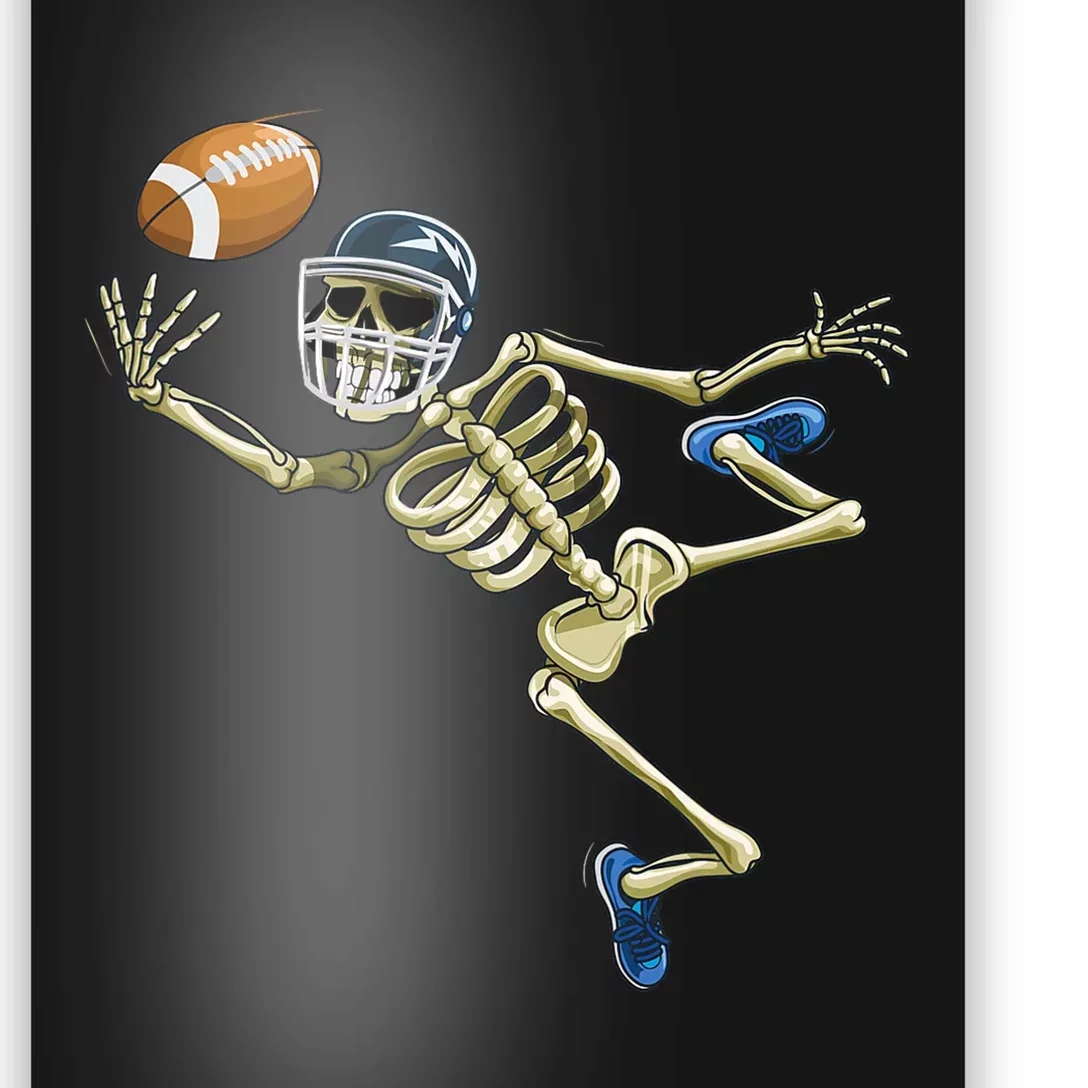 American Football Skeleton Halloween Men Football Fan Poster