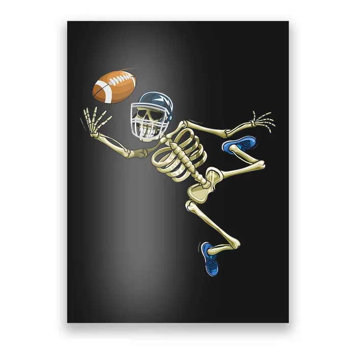 American Football Skeleton Halloween Men Football Fan Poster