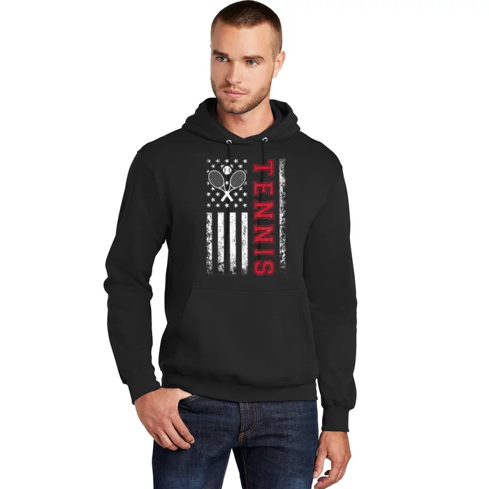 American Flag Tennis Best Gifts For Players Fans Hoodie