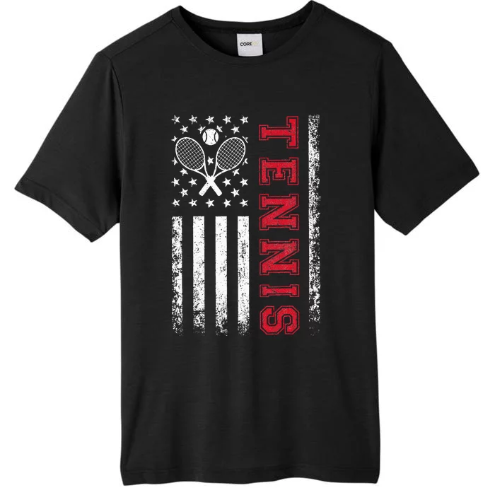 American Flag Tennis Best Gifts For Players Fans ChromaSoft Performance T-Shirt