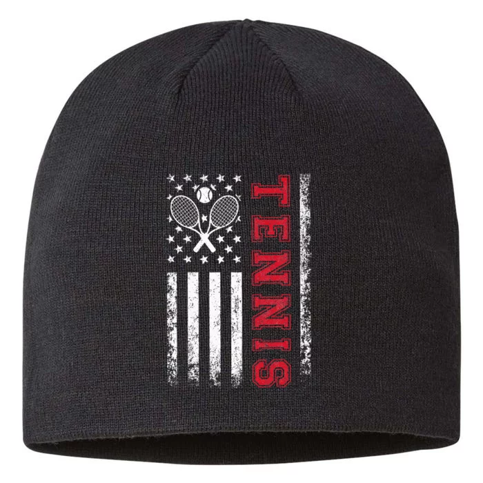 American Flag Tennis Best Gifts For Players Fans 8 1/2in Sustainable Knit Beanie